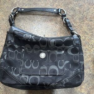 Black Logo-Print Shoulder Bag